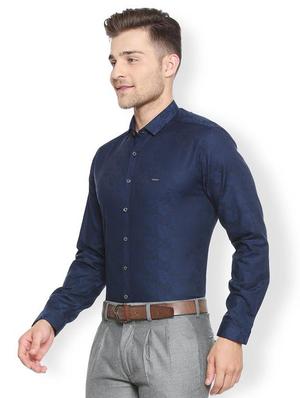 blue cotton casual shirt - 15341566 - Standard Image - 2