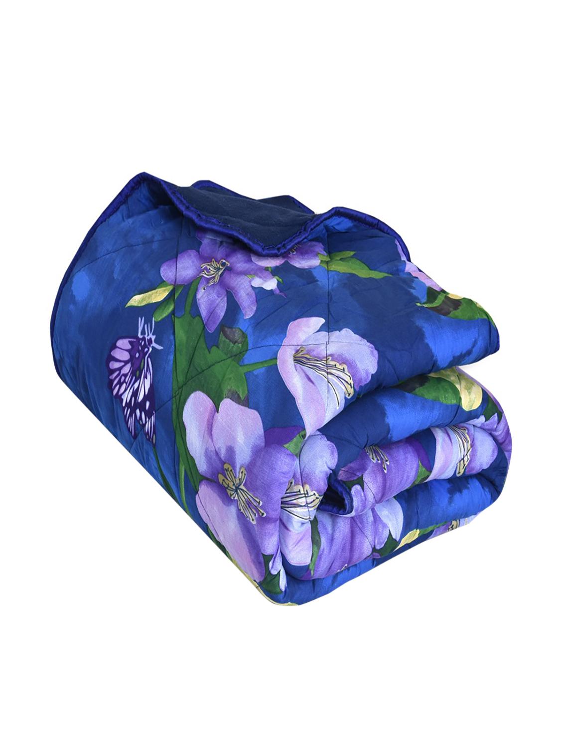 Blue Reversible Double Bed Blanket - By Azaani - 15341762 - Zoom Image - 2