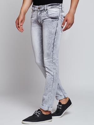 grey cotton washed jeans - 15341774 - Standard Image - 2