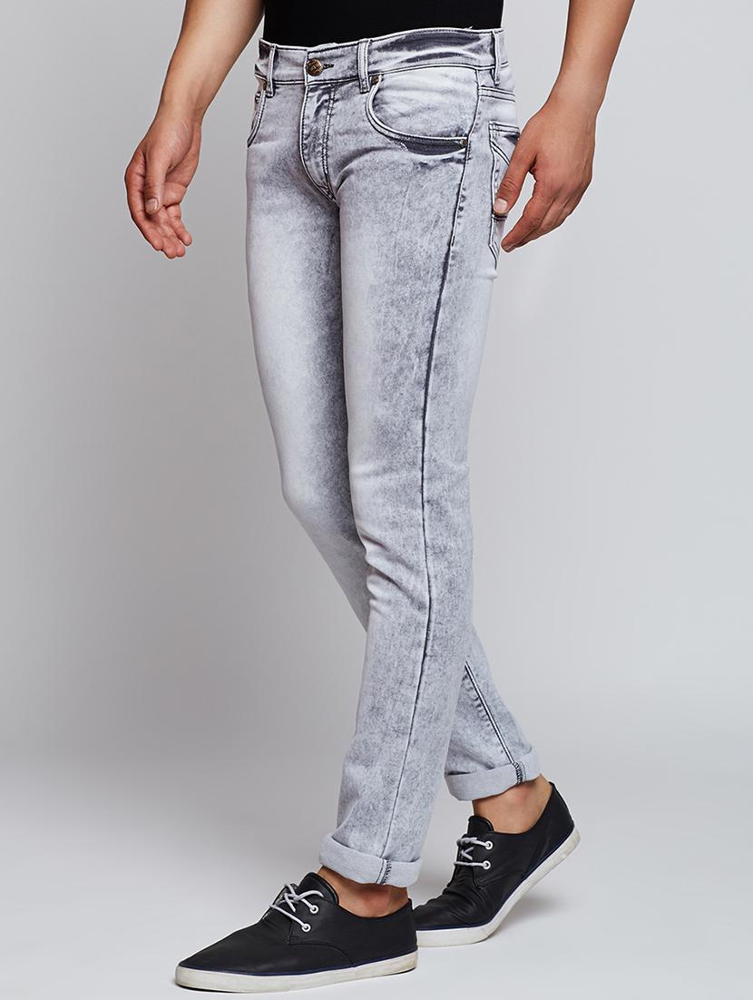 grey cotton washed jeans - 15341774 - Zoom Image - 2