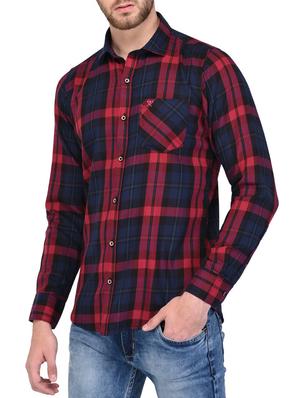 red cotton casual shirt - 15341798 - Standard Image - 2