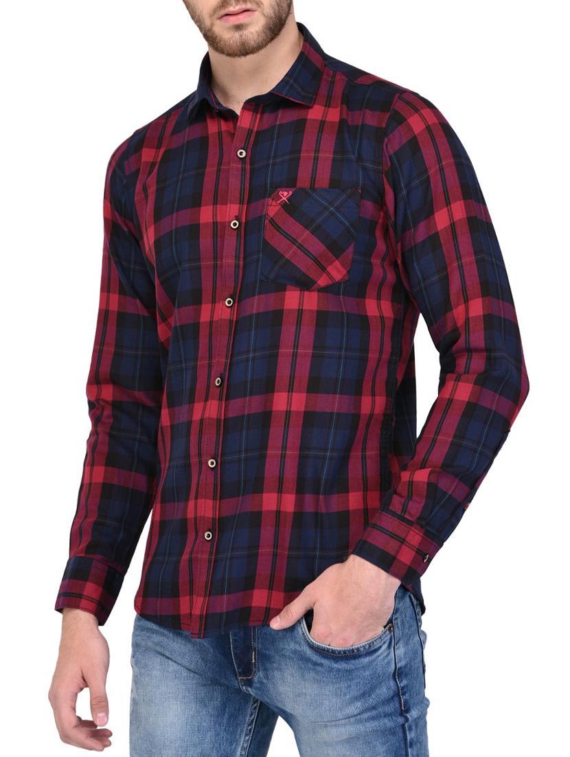 red cotton casual shirt - 15341798 - Zoom Image - 2