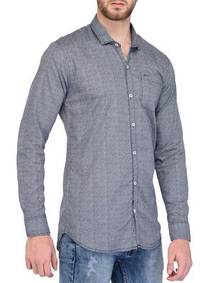 blue cotton casual shirt - 15341799 - Standard Image - 2