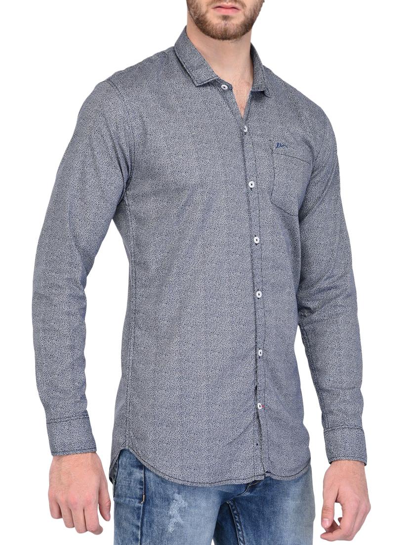 blue cotton casual shirt - 15341799 - Zoom Image - 2
