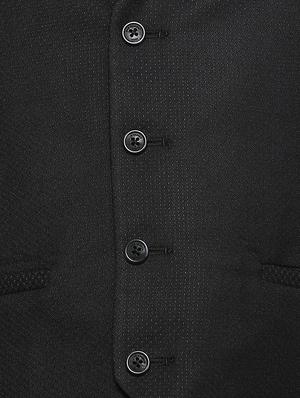 black terry rayon waist coat - 15341804 - Standard Image - 5