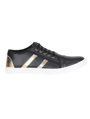 black leatherette lace up sneaker - 15341891 - Standard Image - 2