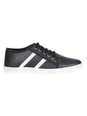 black leatherette lace up sneaker - 15341892 - Standard Image - 2