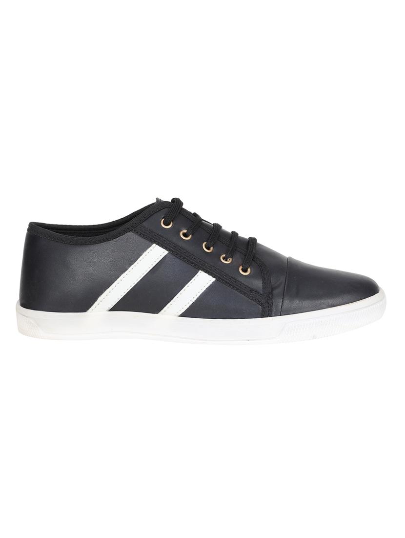 black leatherette lace up sneaker - 15341892 - Zoom Image - 2