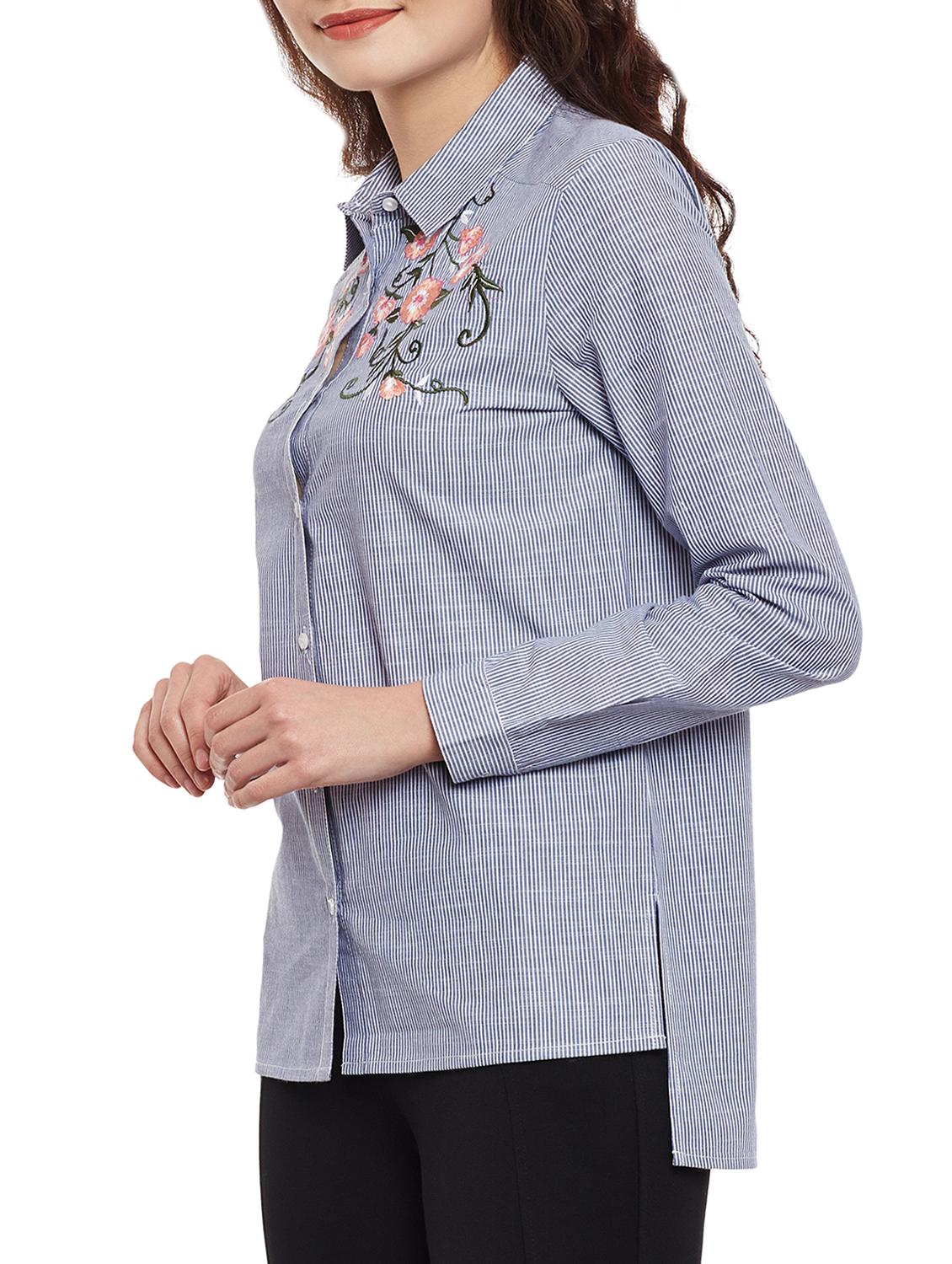 Floral embroidered yoke shirt - 15341973 - Zoom Image - 2