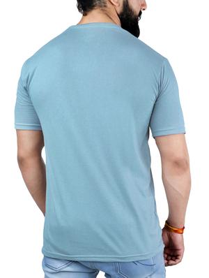 blue cotton chest print t-shirt - 15342191 - Standard Image - 2