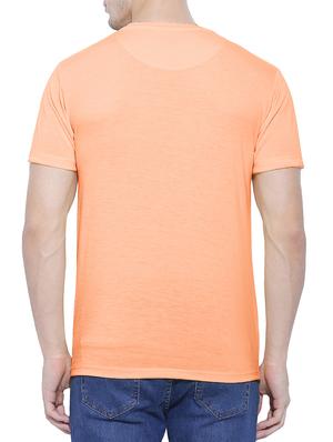 orange cotton blend chest print tshirt - 15342287 - Standard Image - 2