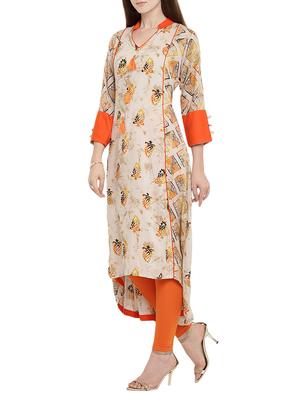 high low printed kurta - 15342504 - Standard Image - 2