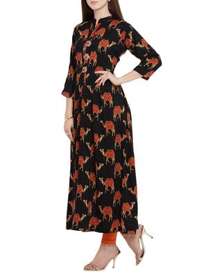 printed flared kurta - 15342505 - Standard Image - 2