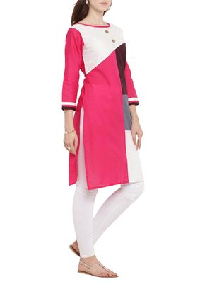 straight color block kurta - 15342526 - Standard Image - 2