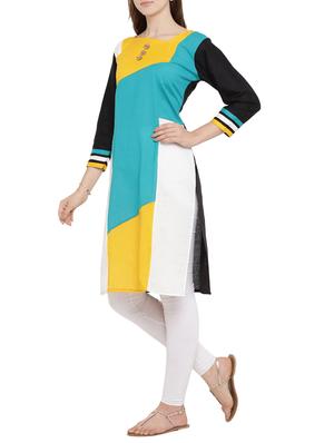 black cotton straight kurta - 15342527 - Standard Image - 2