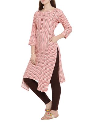 asymmetric stripes kurta - 15342531 - Standard Image - 2