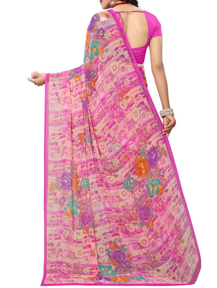 floral printed saree with blouse - 15342672 - Zoom Image - 2