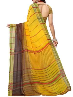striped print saree with blouse - 15342676 - Standard Image - 2