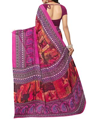 Graphic printed saree with blouse - 15342681 - Standard Image - 2