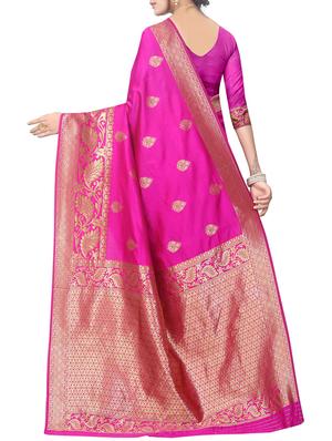 Zari motifs woven saree with blouse - 15342696 - Standard Image - 2