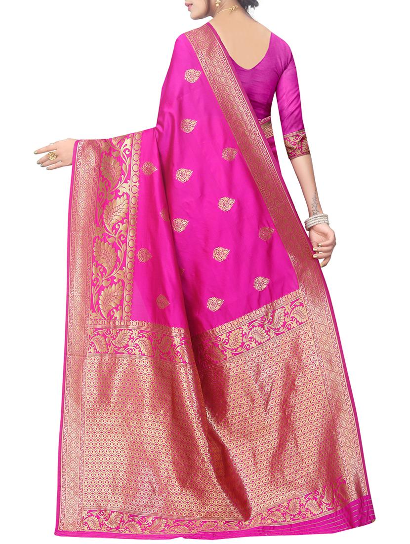 Zari motifs woven saree with blouse - 15342696 - Zoom Image - 2