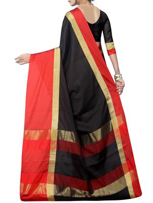 Contrast bordered saree with blouse - 15342698 - Standard Image - 2