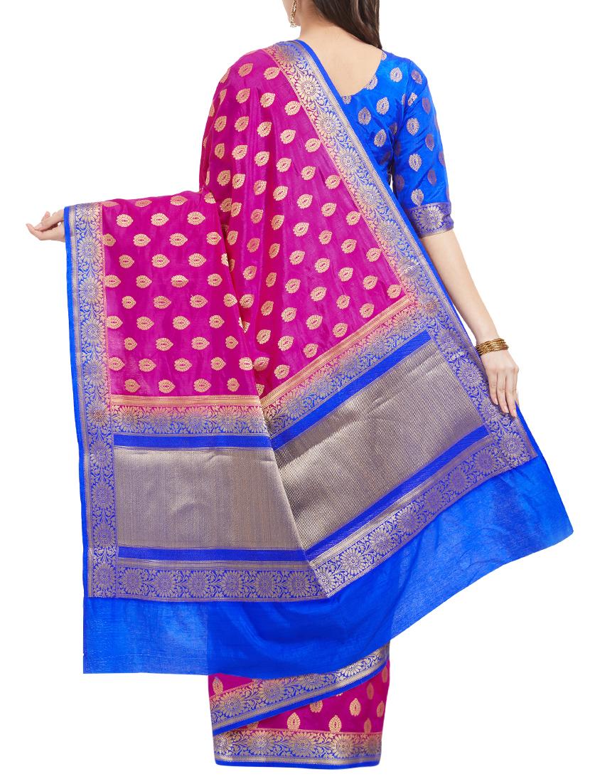 delicate golden zari banarasi saree with blouse - 15342712 - Zoom Image - 2