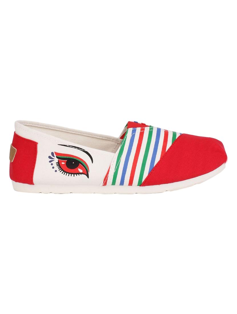 red slip on casual shoes - 15343122 - Zoom Image - 2