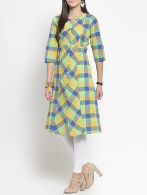 A-line multi checks kurta - 15343132 - Standard Image - 2