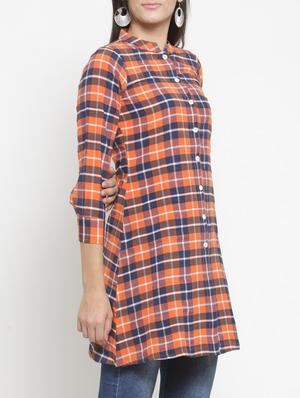 A-line multi checks kurta - 15343133 - Standard Image - 2