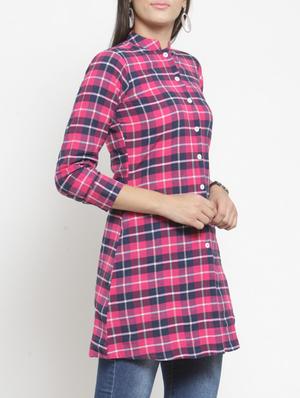 A-line multi checks kurta - 15343134 - Standard Image - 2