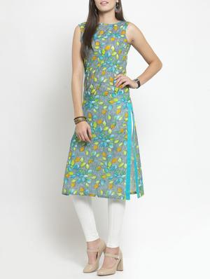 straight printed kurta - 15343138 - Standard Image - 2