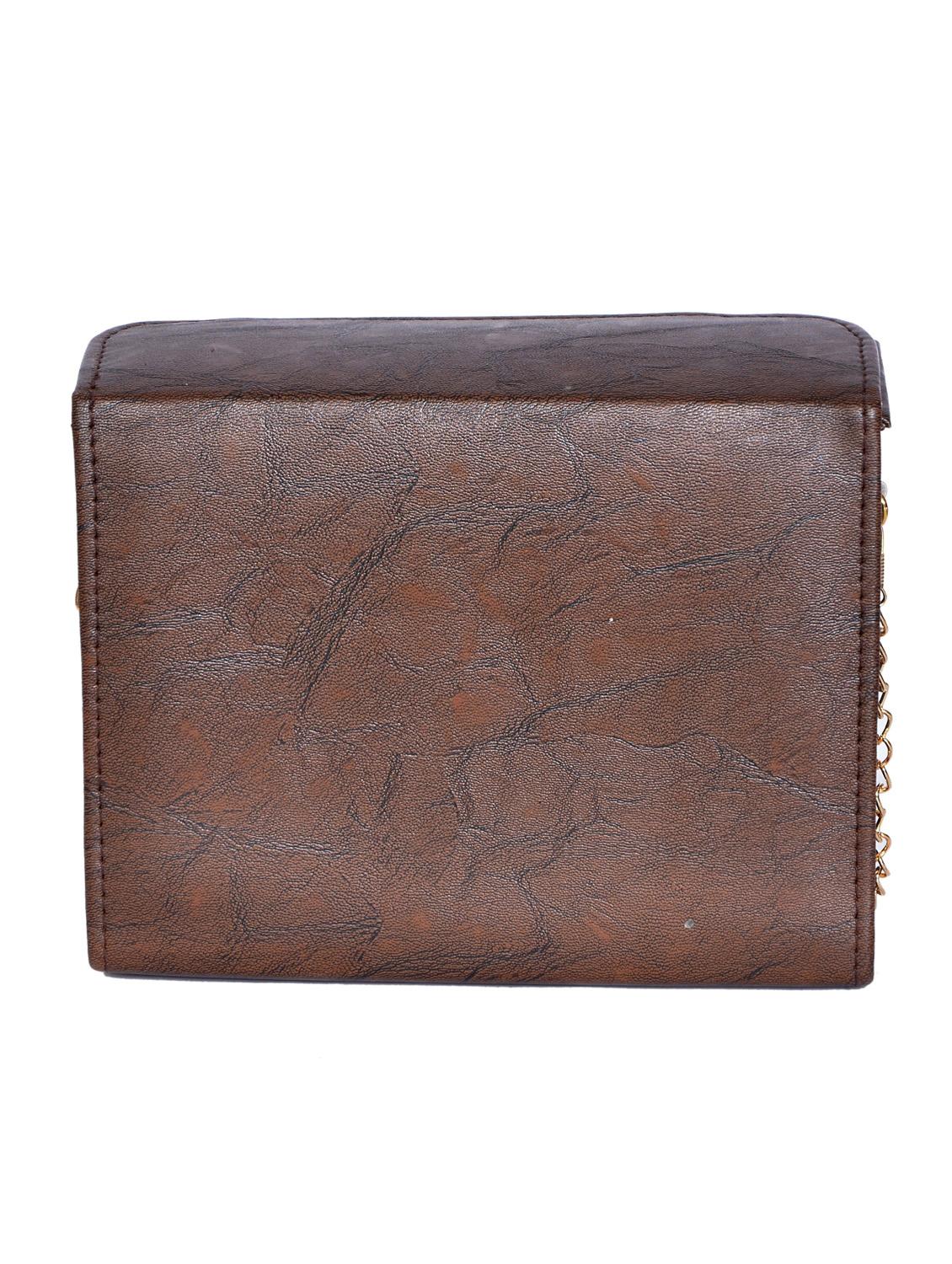 brown leatherette (pu) regular sling bag - 15343566 - Zoom Image - 2