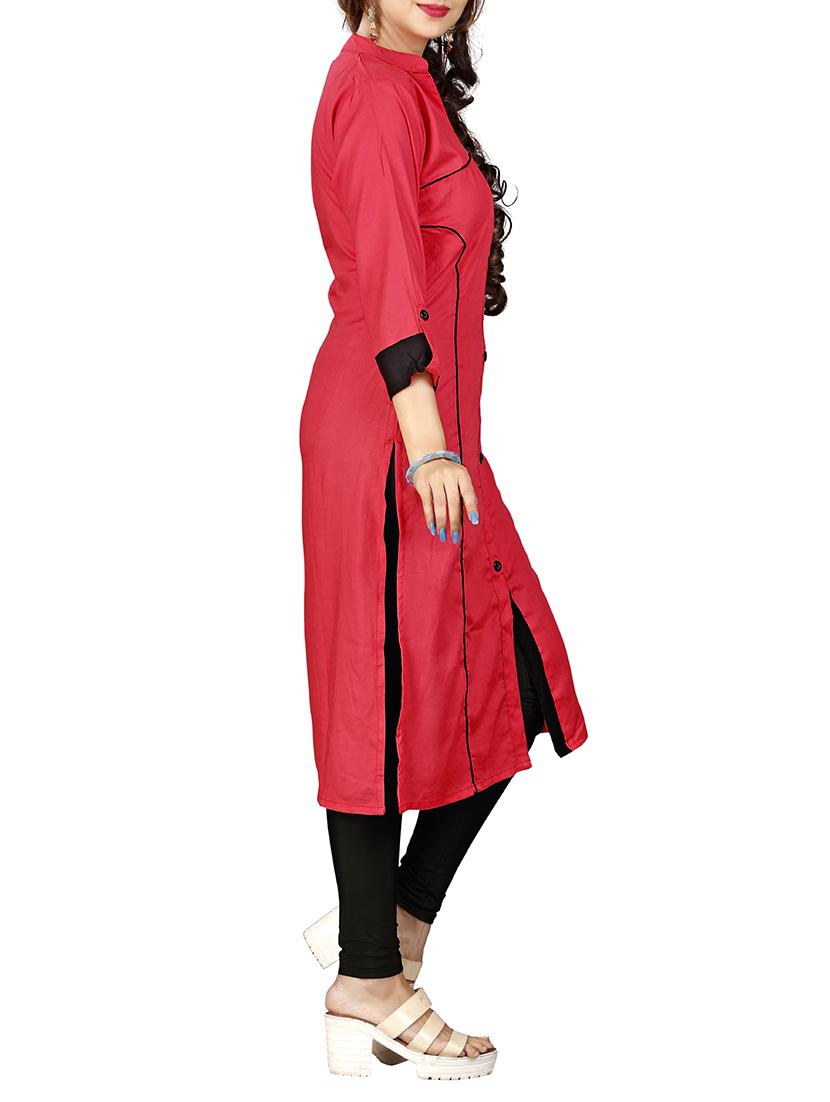 straight piping kurta - 15343588 - Zoom Image - 2