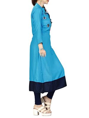 straight mirror work kurta - 15343590 - Standard Image - 2