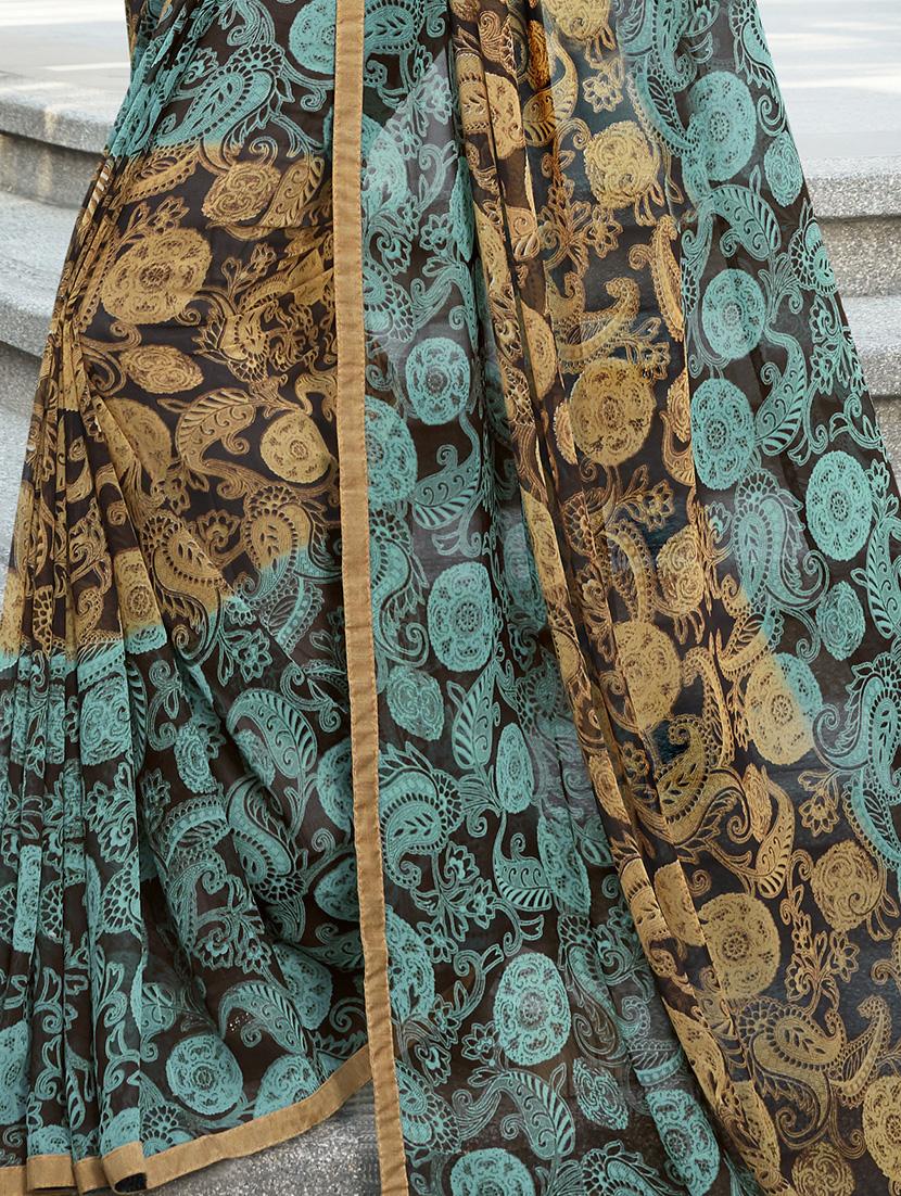 lace border printed saree with blouse - 15344253 - Zoom Image - 2