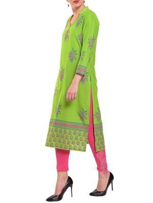 Printed straight kurta - 15344568 - Standard Image - 2