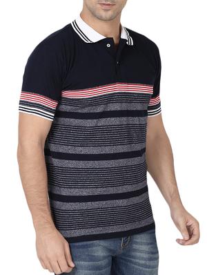 navy blue cotton polo t-shirt - 15344573 - Standard Image - 2