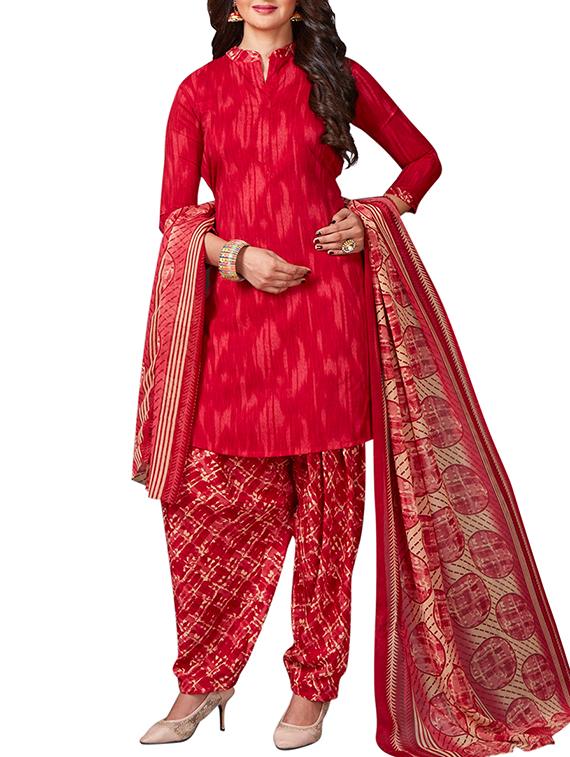 multi colored unstitched combo suit - 15344628 - Zoom Image - 2