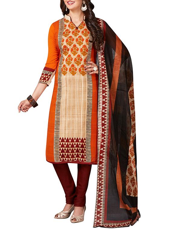 multi colored unstitched combo suit - 15344629 - Zoom Image - 2