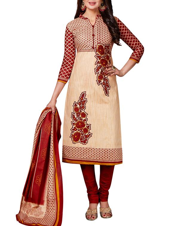 multi colored unstitched combo suit - 15344678 - Zoom Image - 2