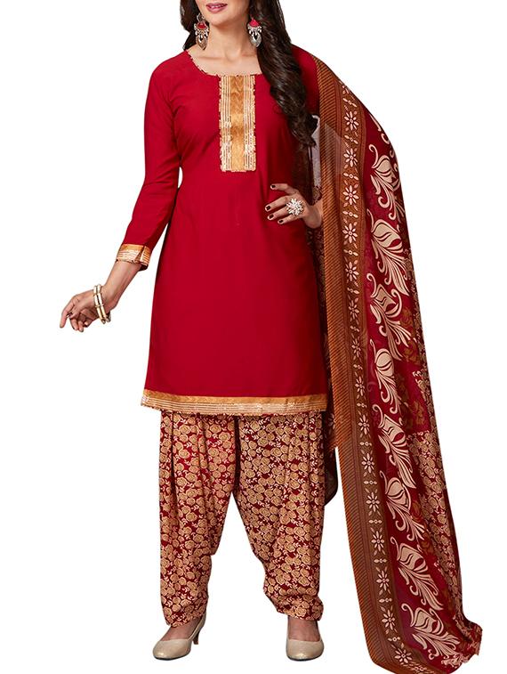 multi colored unstitched combo suit - 15344679 - Zoom Image - 2