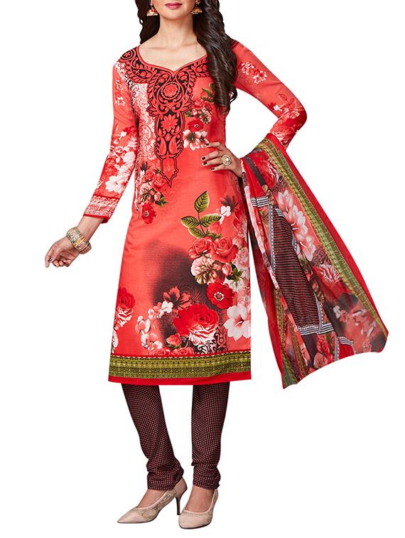 multi colored unstitched combo suit - 15344693 - Zoom Image - 2