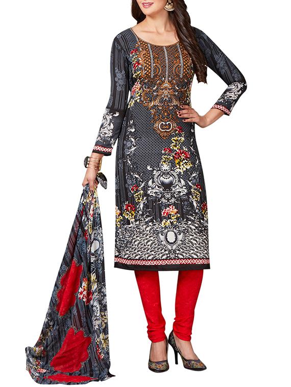 multi colored unstitched combo suit - 15344695 - Zoom Image - 2