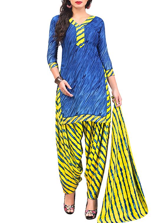 multi colored unstitched combo suit - 15344727 - Zoom Image - 2