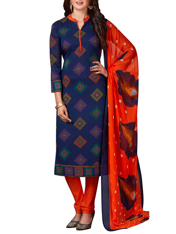 multi colored unstitched combo suit - 15344791 - Zoom Image - 2