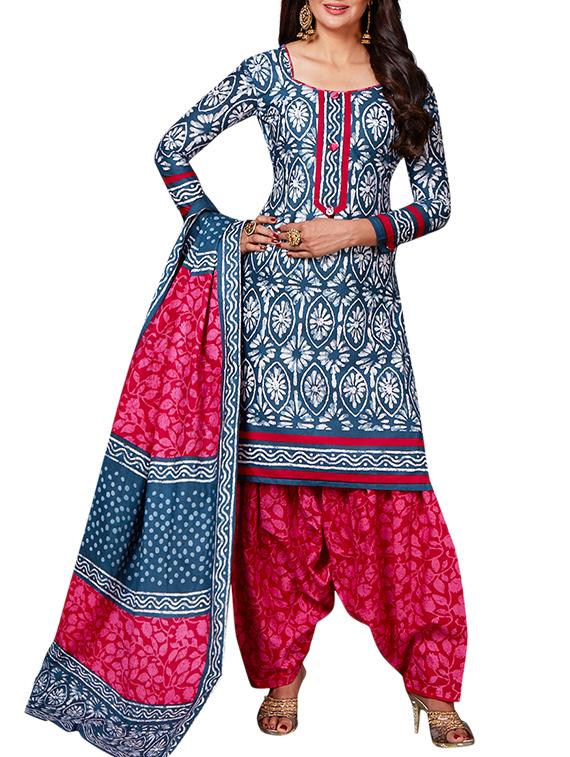 multi colored unstitched combo suit - 15344832 - Zoom Image - 2