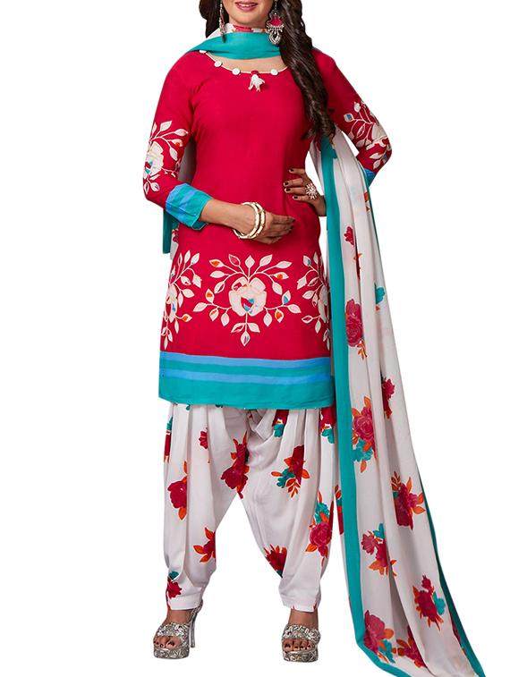 multi colored unstitched combo suit - 15344843 - Zoom Image - 2