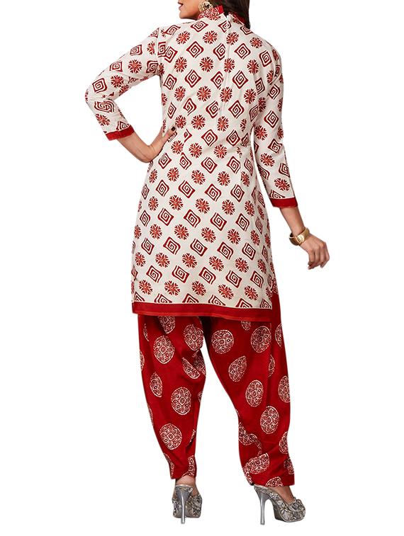 multi colored unstitched combo suit - 15344877 - Zoom Image - 5