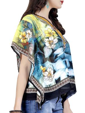 Printed poly kaftan - 15345135 - Standard Image - 2